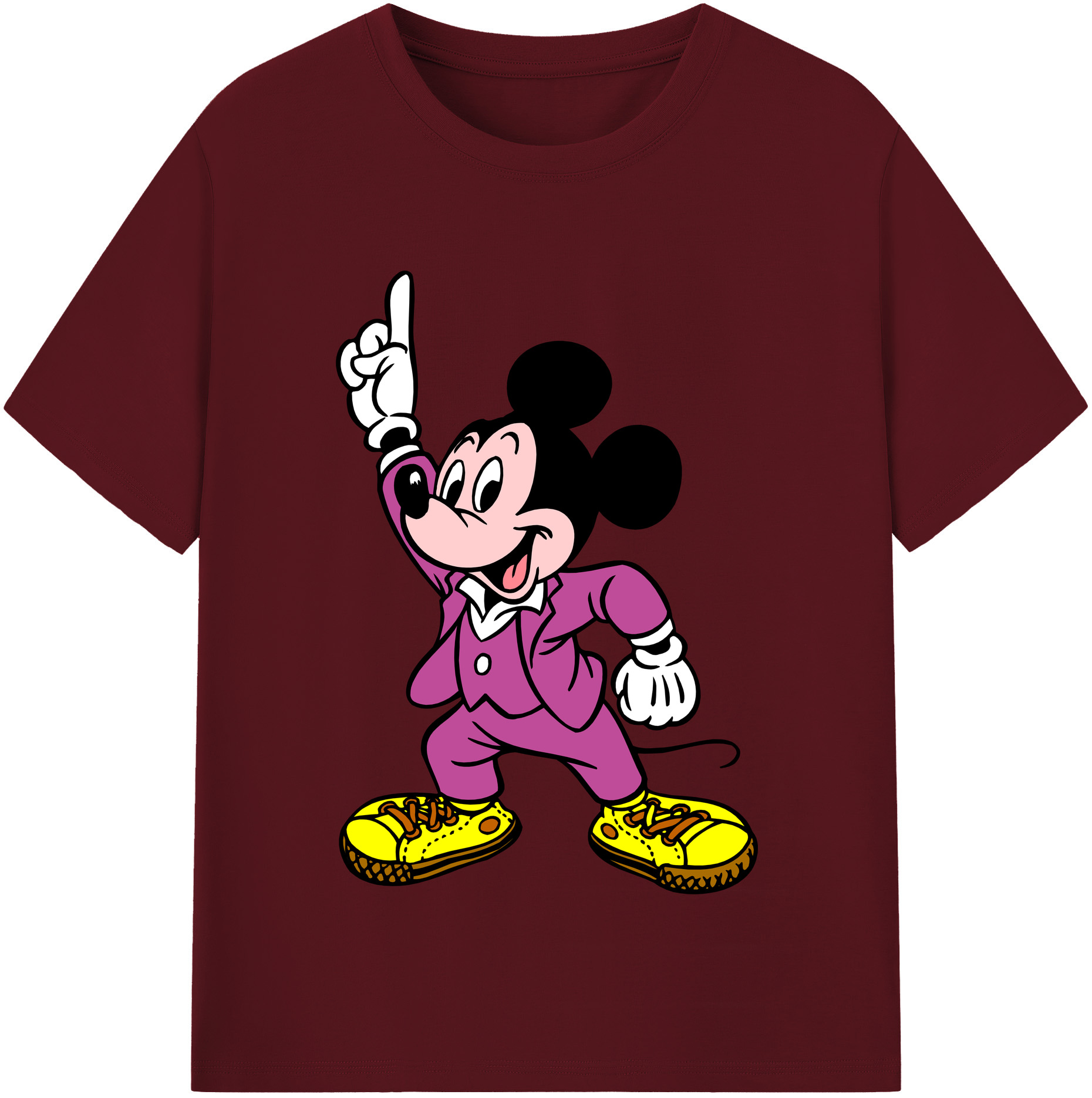 （画像用） ミッキーマウス Mickey Mouse 綿100％半袖Tシャツ（フロントプリント）